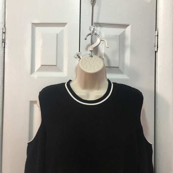 Who what wear Black Ribbed Cold Shoulder Sweater - Picture 2 of 6